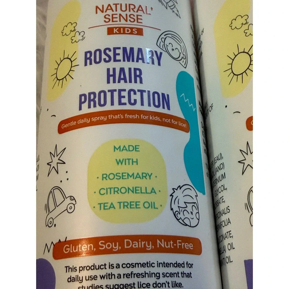 Natural Sense Kids Rosemary Hair Protection Spray 8oz 3 Pack Lice Prevention